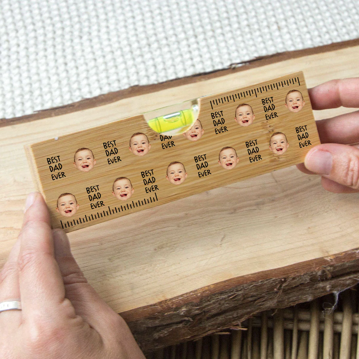 Best Dad Ever - Personalized Custom Wooden Spirit Level Bottle Opener - Image 3