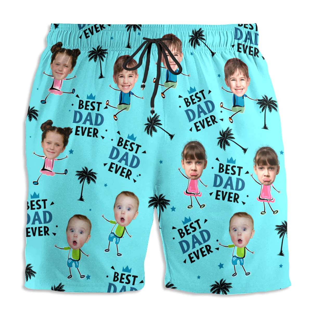 Best Dad Ever Summer Vibe - Personalized Custom Beach Shorts - Image 3