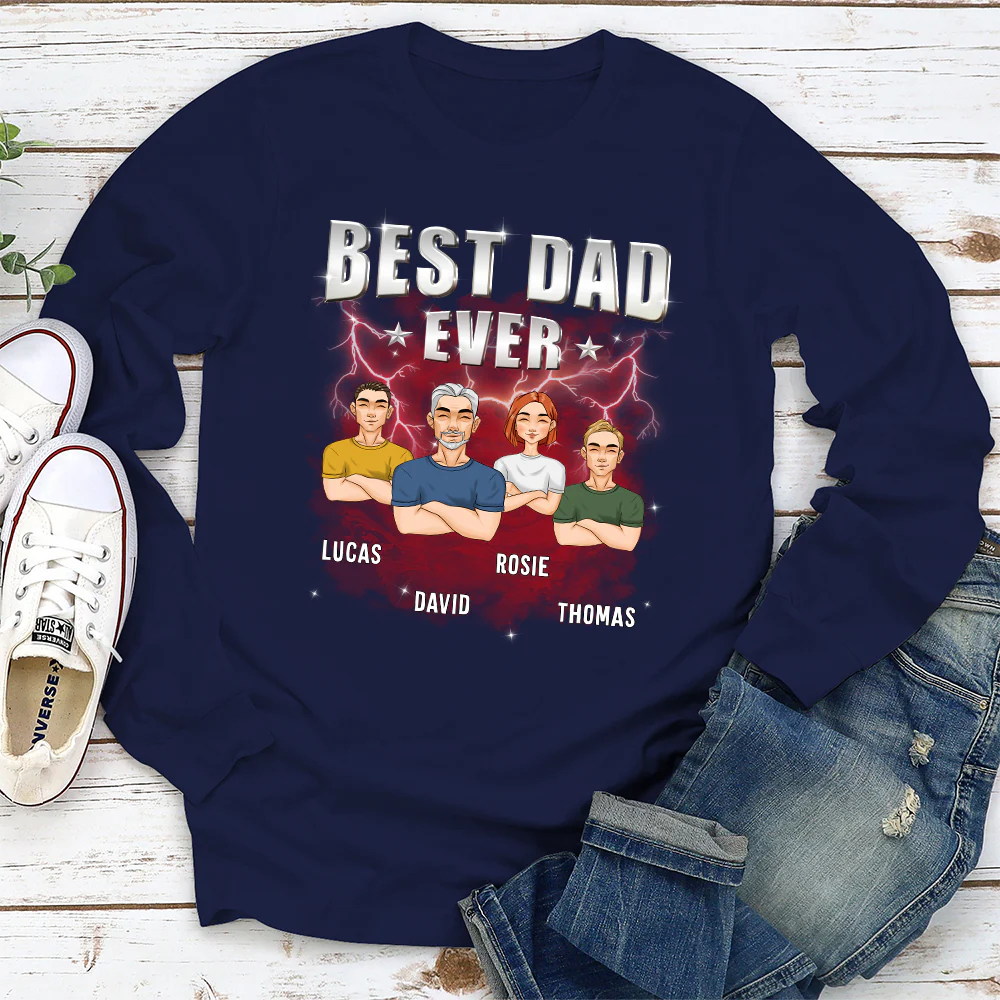 Best Dad Ever Version 2 - Personalized Custom Shirt - Image 4