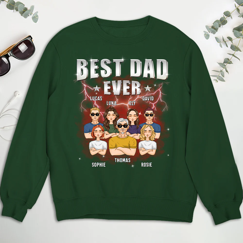 Best Dad Ever Version 2 - Personalized Custom Shirt - Image 5