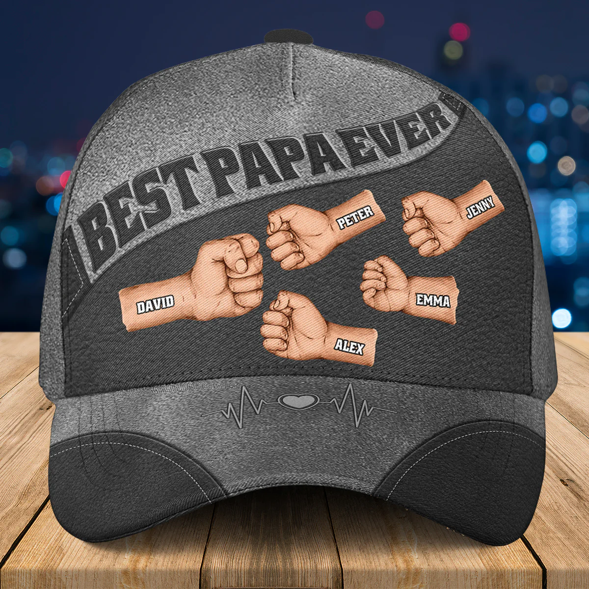 Best Dad Grandpa Ever - Personalized Custom Classic Cap - Image 2