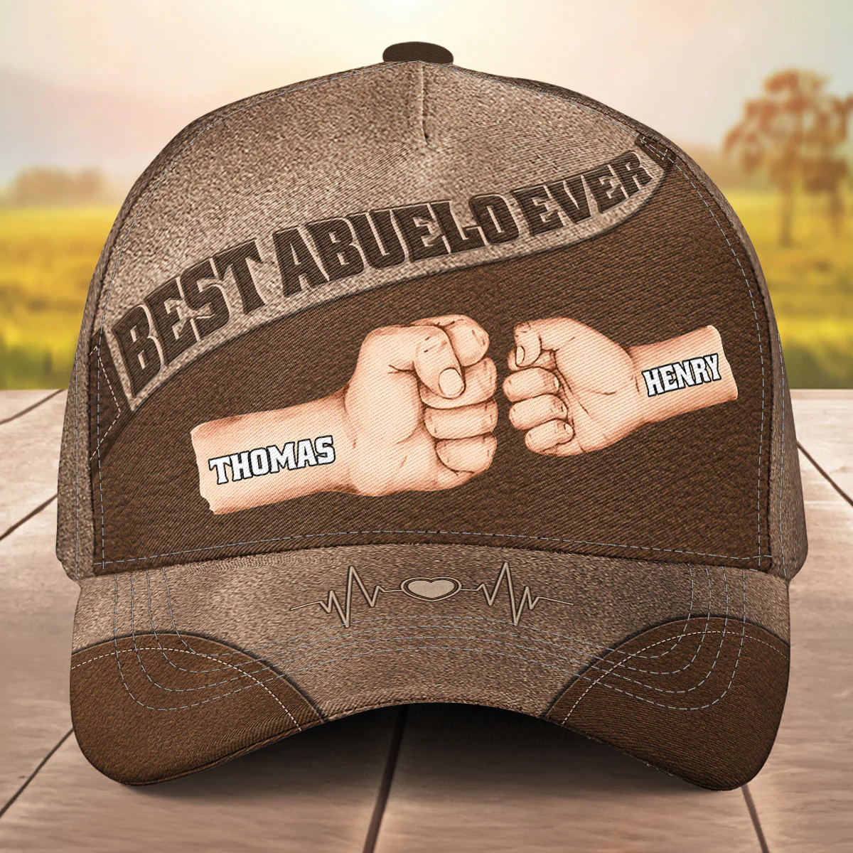 Best Dad Grandpa Ever - Personalized Custom Classic Cap - Image 3