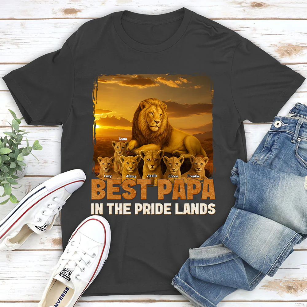 Best Dad In The Pride Lands - Personalized Custom Shirt - Image 2