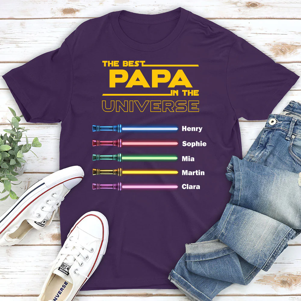 Best Dad In The Universe - Personalized Custom Shirt - Image 3