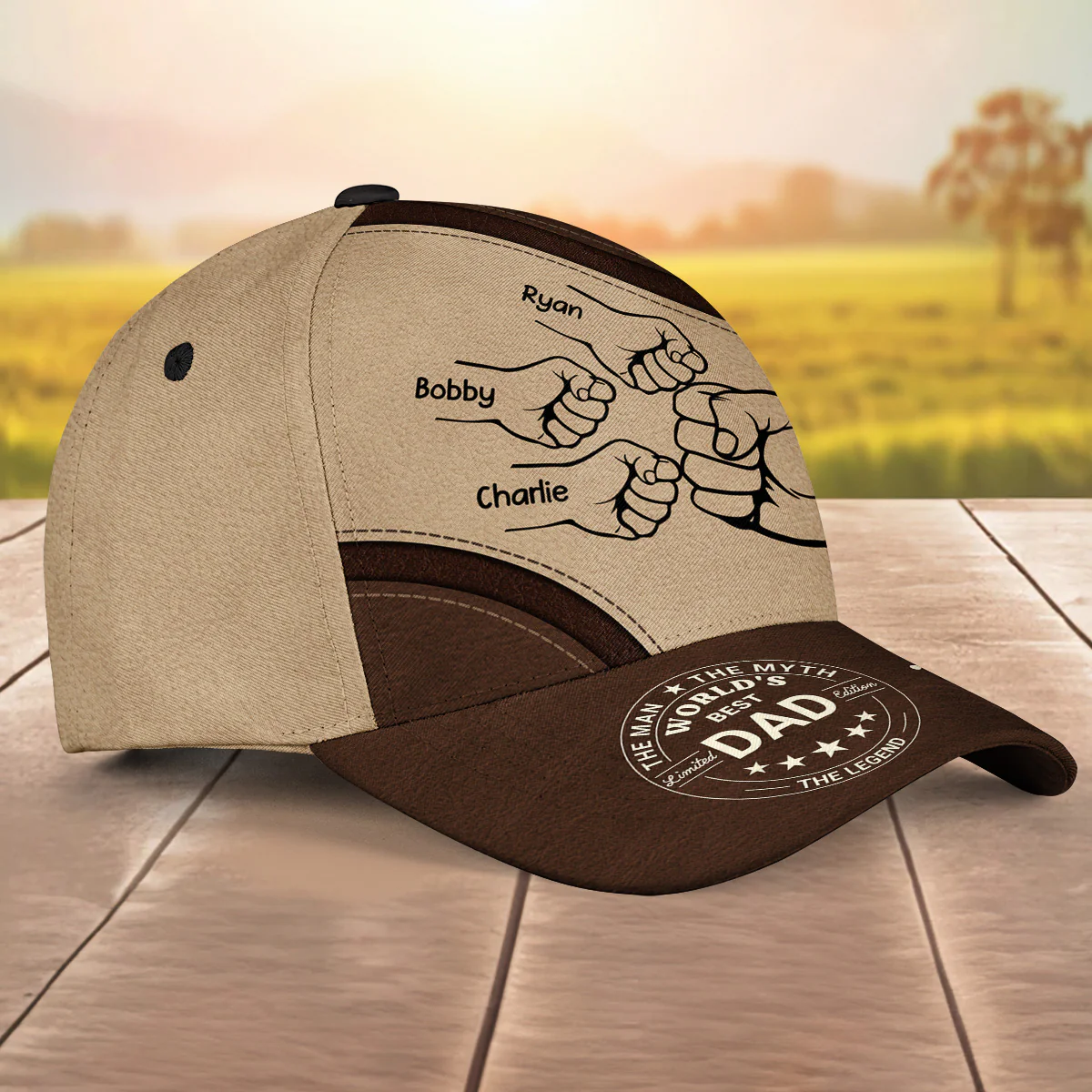 Best Dad in the World - Personalized Custom Classic Cap - Image 3