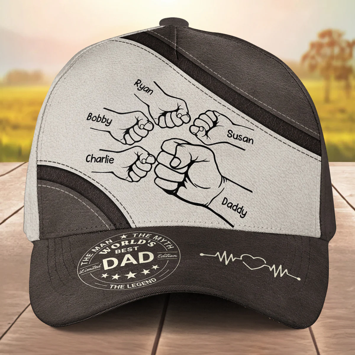 Best Dad in the World - Personalized Custom Classic Cap - Image 5