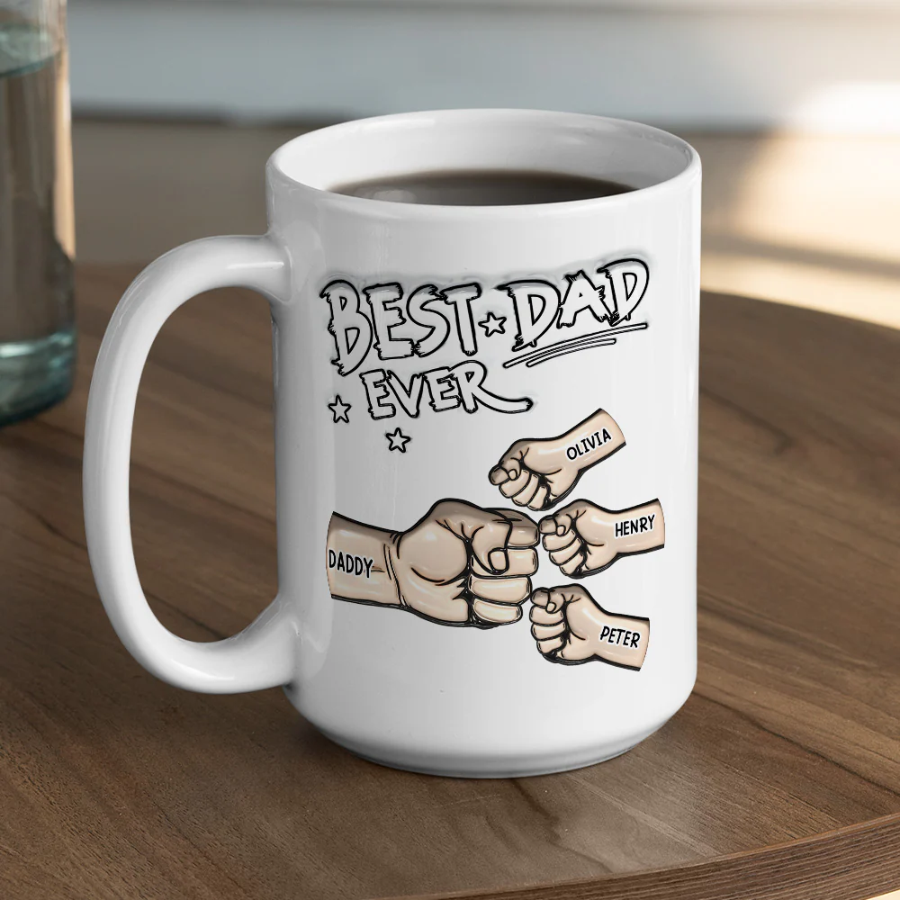 Best Dad - Personalized Custom 3D Inflated Effect Mug - Image 5