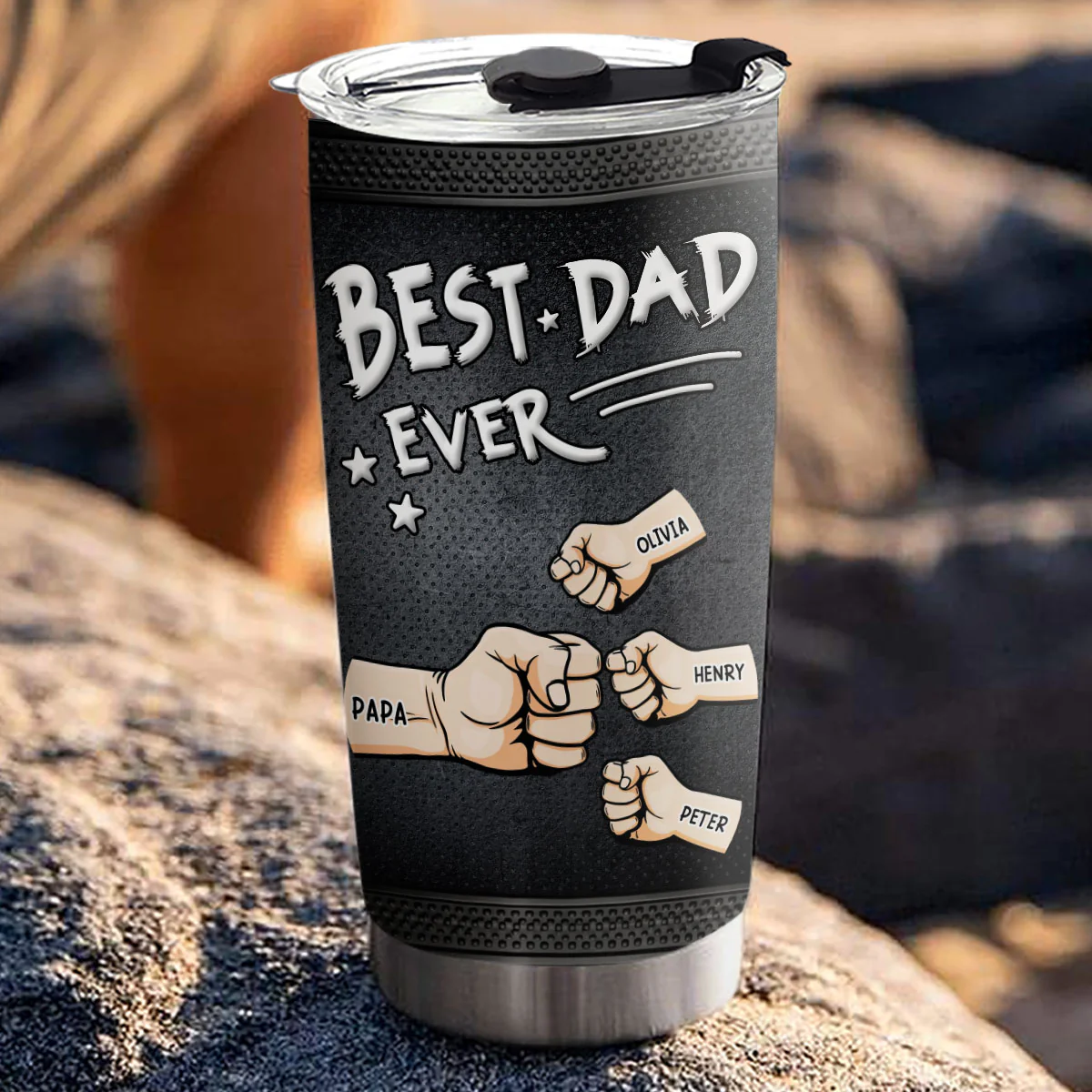 Best Dad - Personalized Custom 3D Inflated Effect Tumbler - Image 3