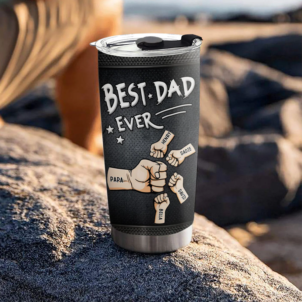 Best Dad - Personalized Custom 3D Inflated Effect Tumbler - Image 4