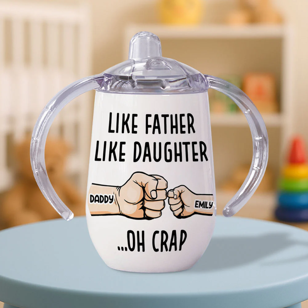 Best Dad - Personalized Custom Sippy Cup With Handles