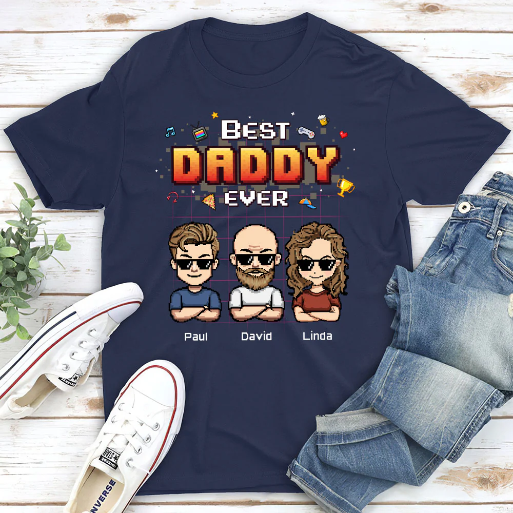 Best Dad Pixel - Personalized Custom Shirt - Image 3