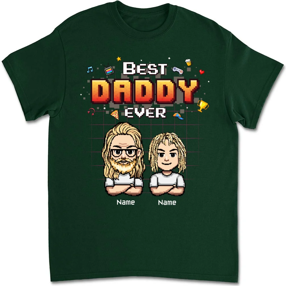 Best Dad Pixel - Personalized Custom Shirt - Image 8