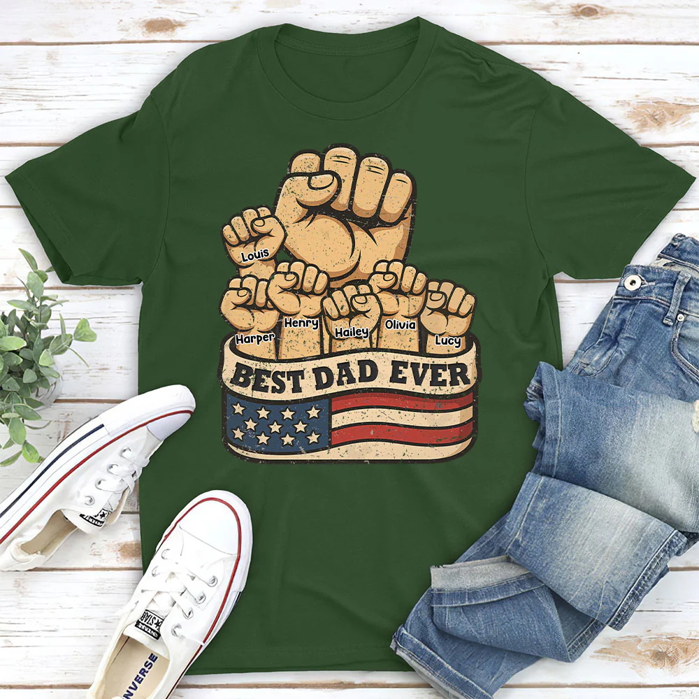 Best Daddy Ever - Personalized Custom Shirt - Image 4