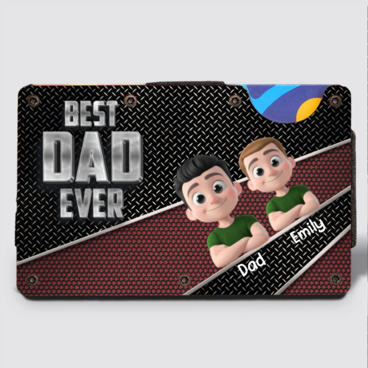 Best Daddy Ever - Personalized Custom Wooden Card Holder - Image 6