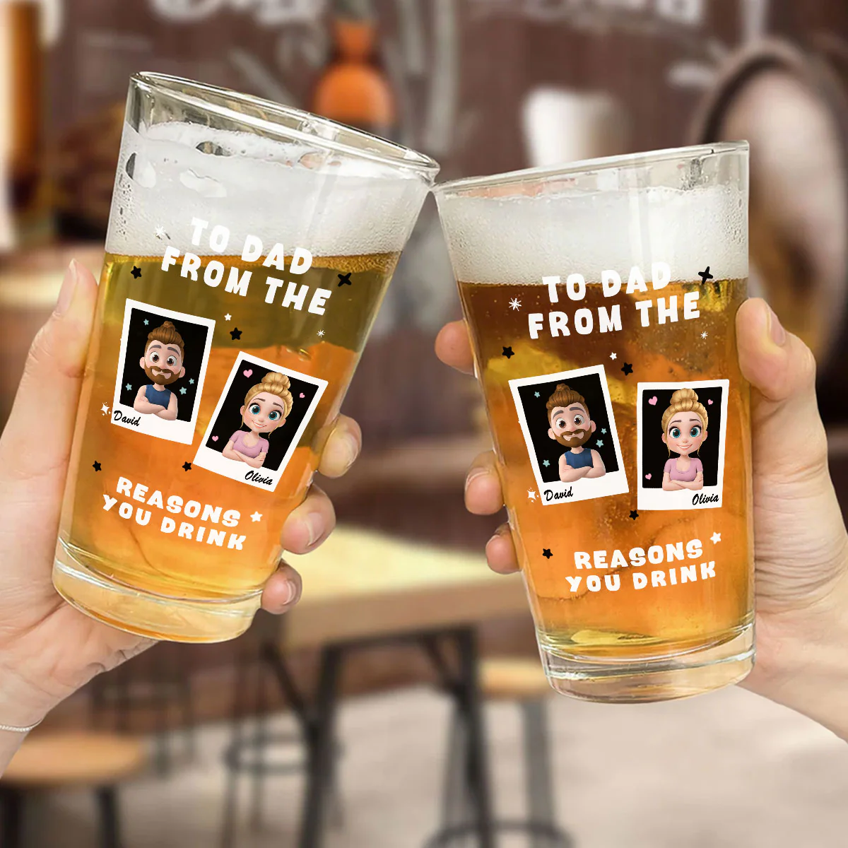 Best Daddy - Personalized Custom Beer Glass - Image 5