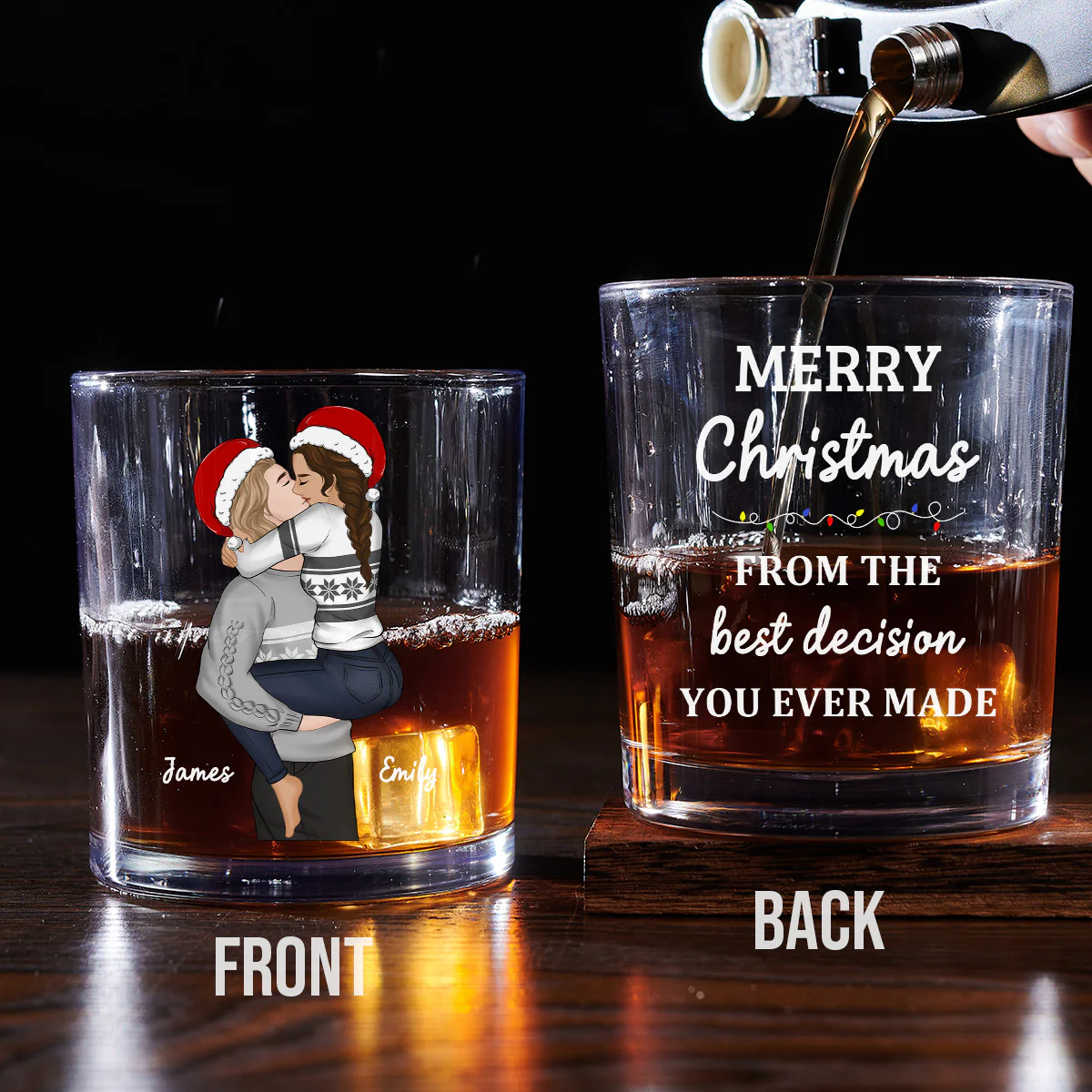 Best Decision - Personalized Custom Whiskey Glass - Image 2