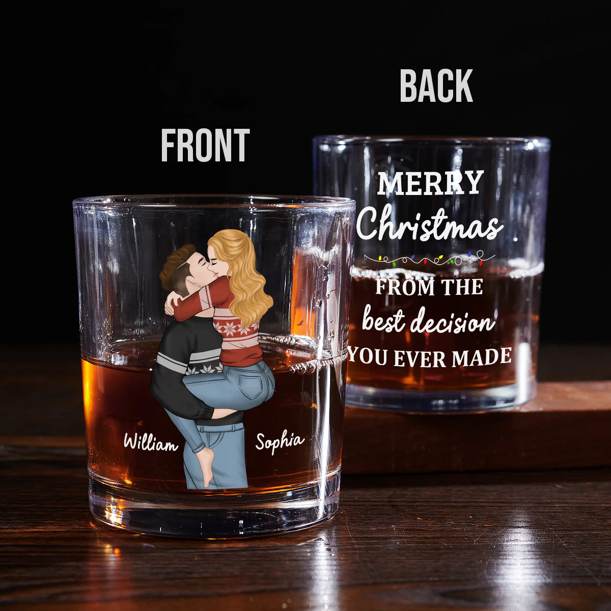 Best Decision - Personalized Custom Whiskey Glass - Image 5