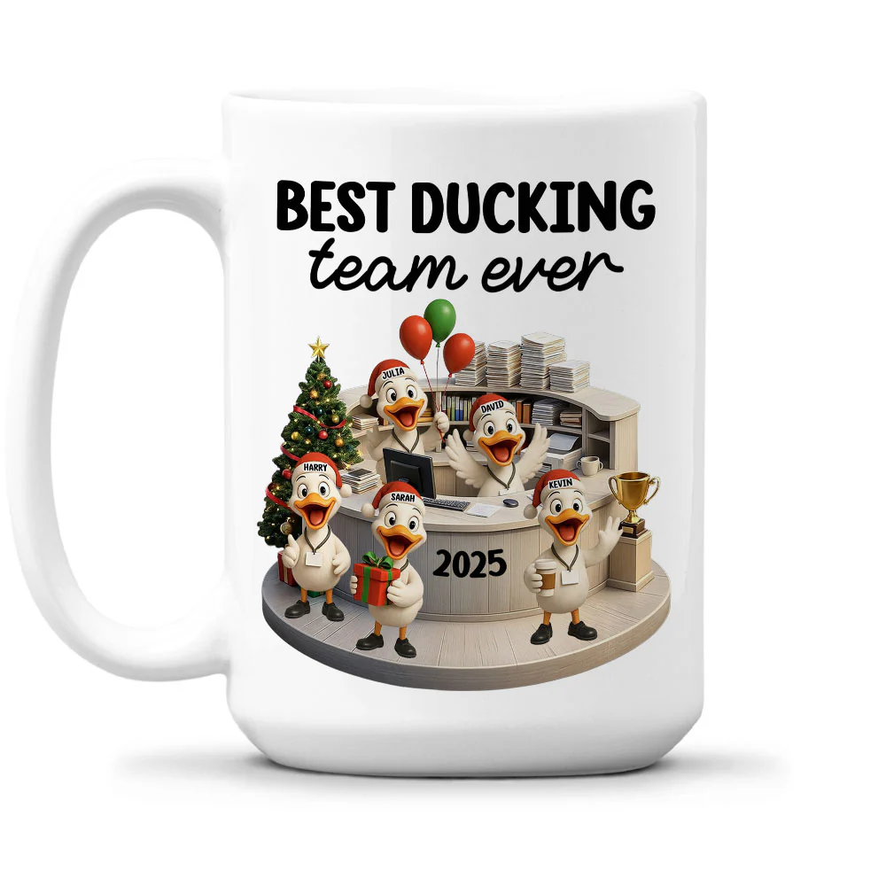 Best Ducking Team Ever - Personalized Custom Coffee Mug - Image 2