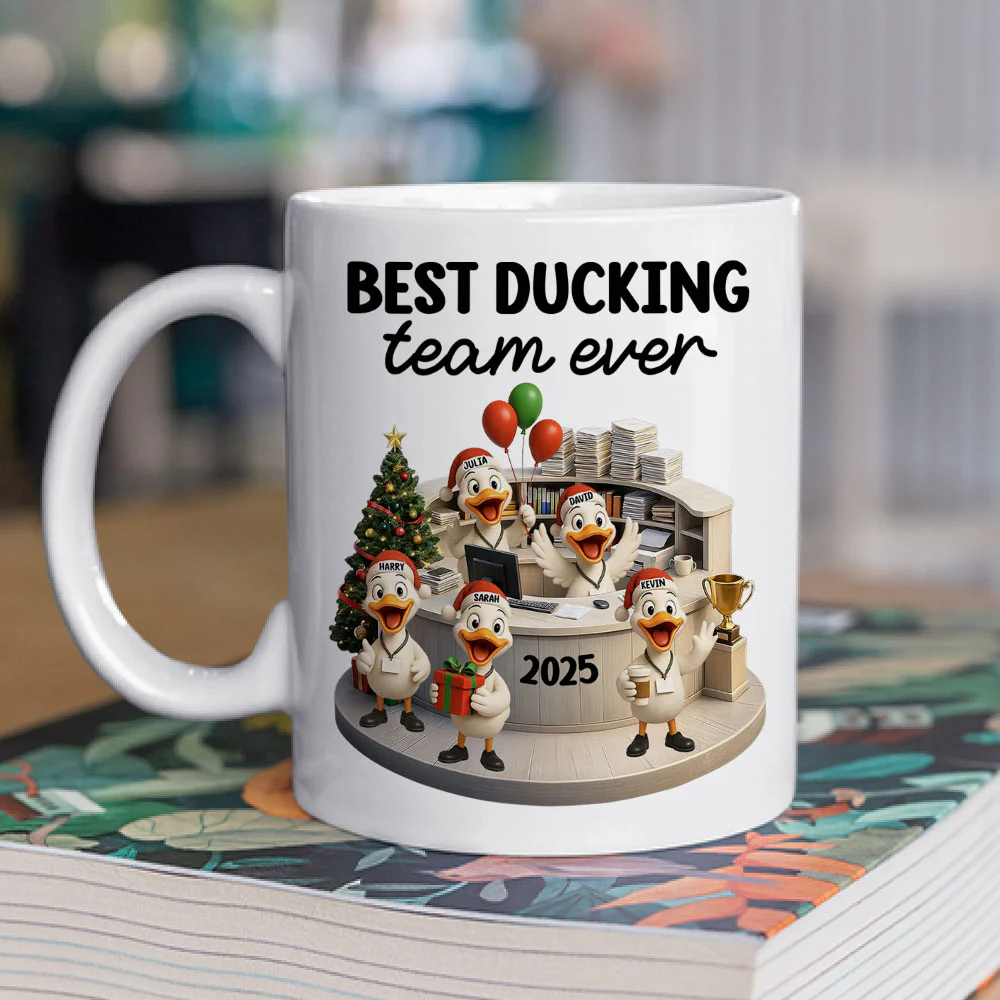 Best Ducking Team Ever - Personalized Custom Coffee Mug - Image 3