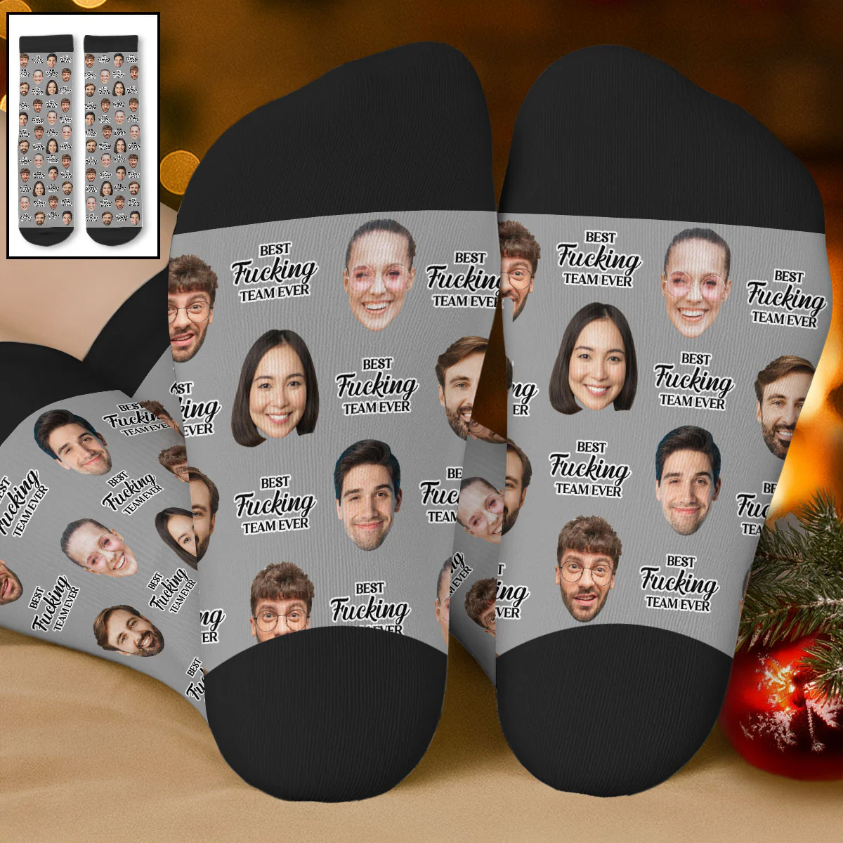 Best F Team Ever - Personalized Custom Crew Socks