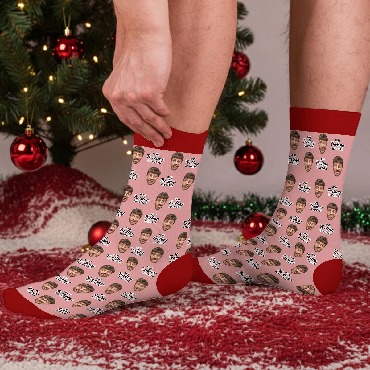 Best F Team Ever - Personalized Custom Crew Socks - Image 4