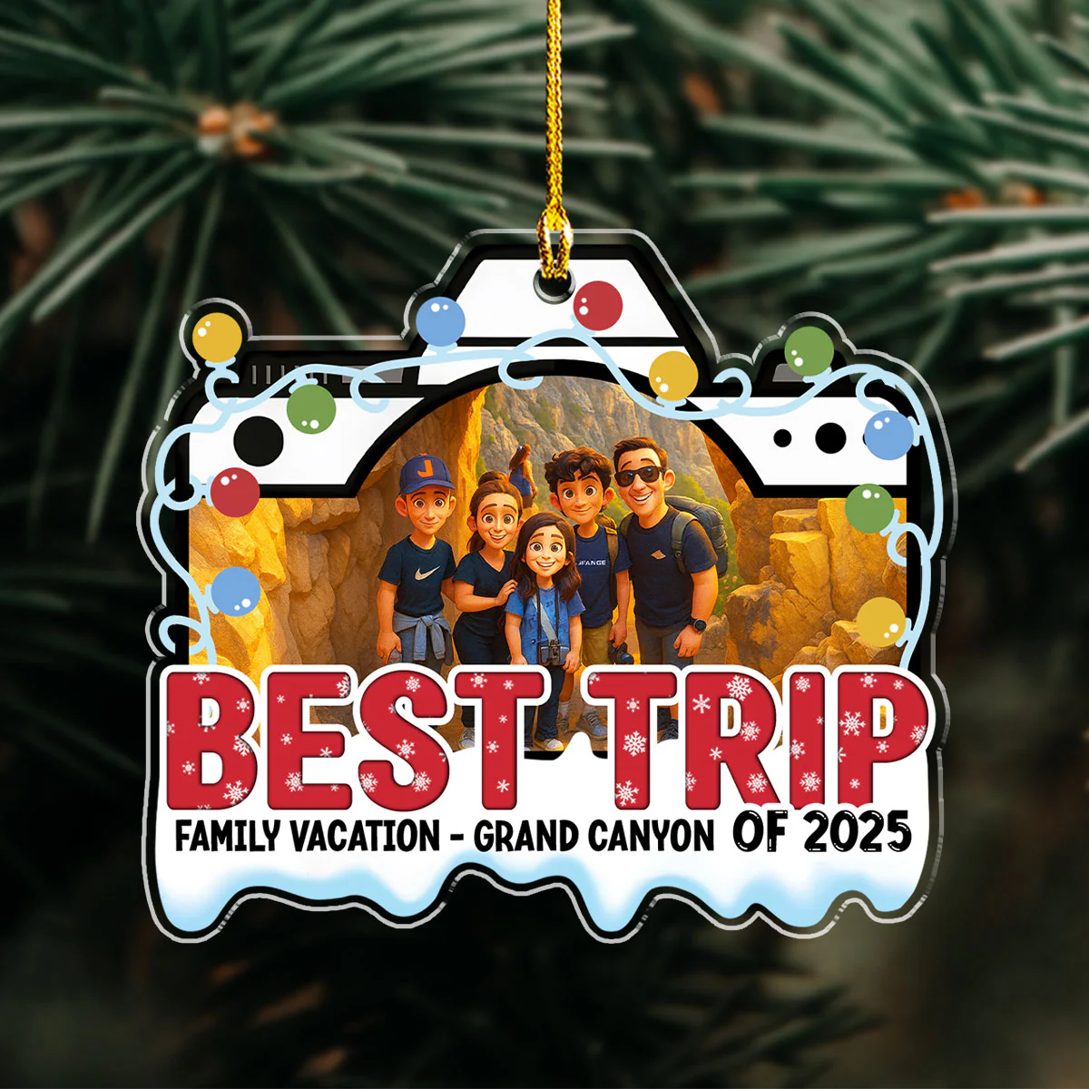 Best Family Trip Ever - Personalized Custom Acrylic Ornament - Image 5