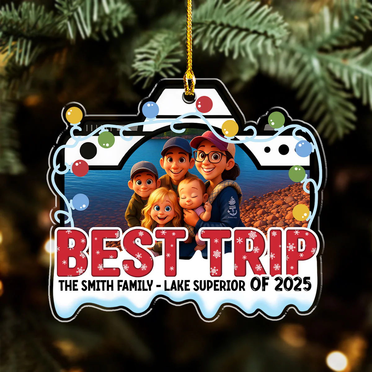 Best Family Trip Ever - Personalized Custom Acrylic Ornament - Image 6