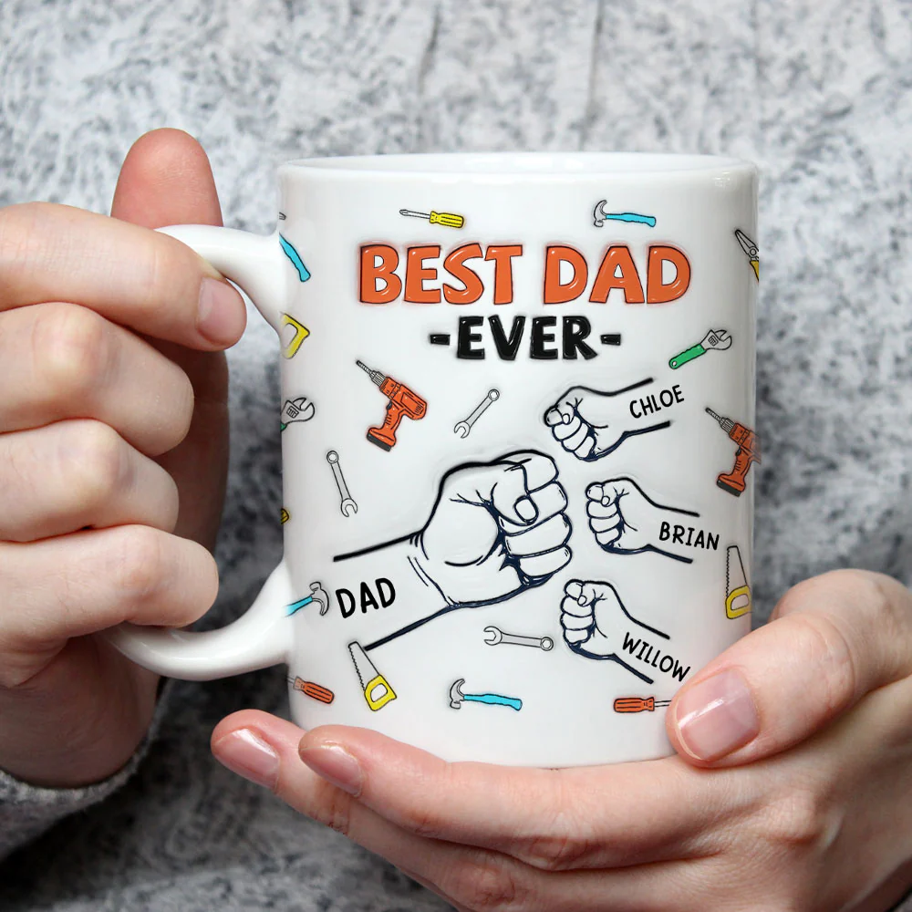 Best Father Ever - Personalized Custom 3D Inflated Effect Mug - Image 3
