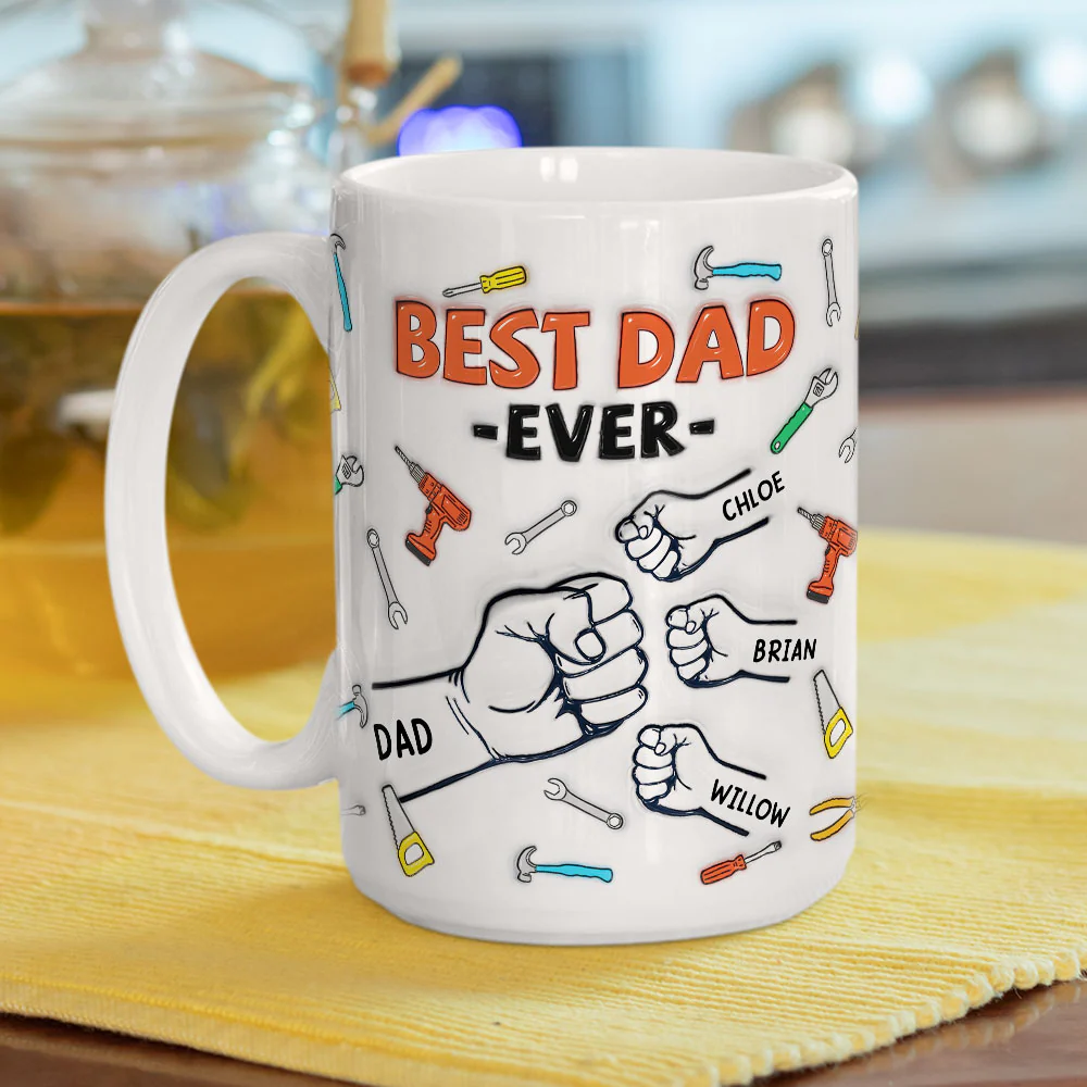 Best Father Ever - Personalized Custom 3D Inflated Effect Mug - Image 4