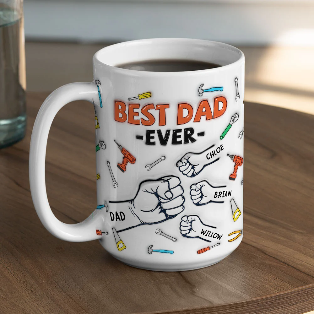 Best Father Ever - Personalized Custom 3D Inflated Effect Mug - Image 5