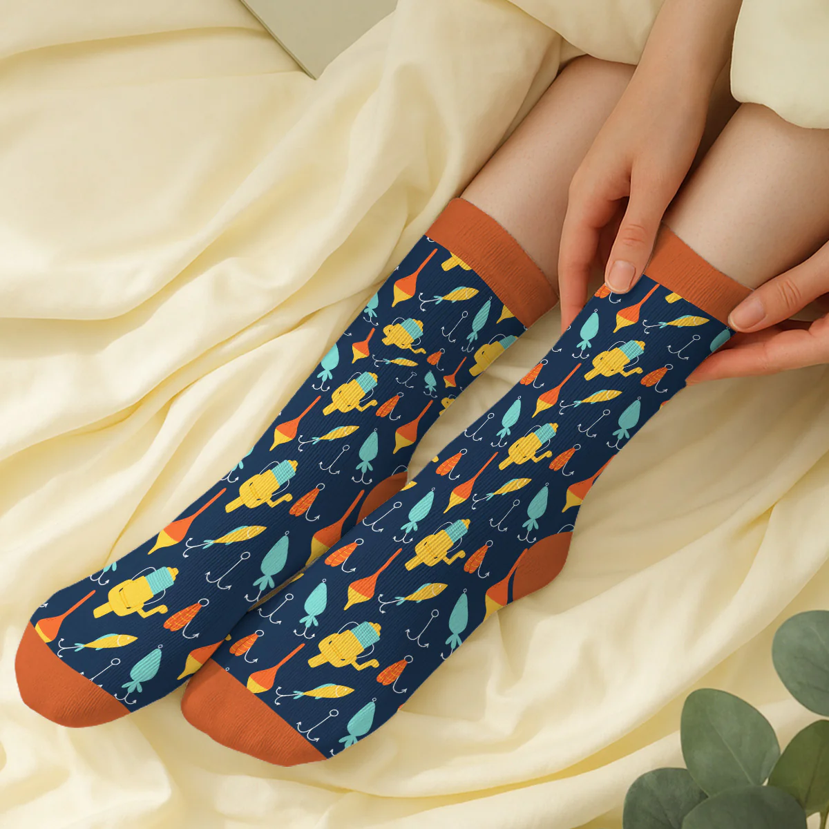 Best Fisherman Ever - Personalized Custom Crew Socks - Image 2