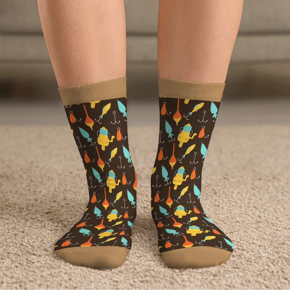 Best Fisherman Ever - Personalized Custom Crew Socks - Image 5