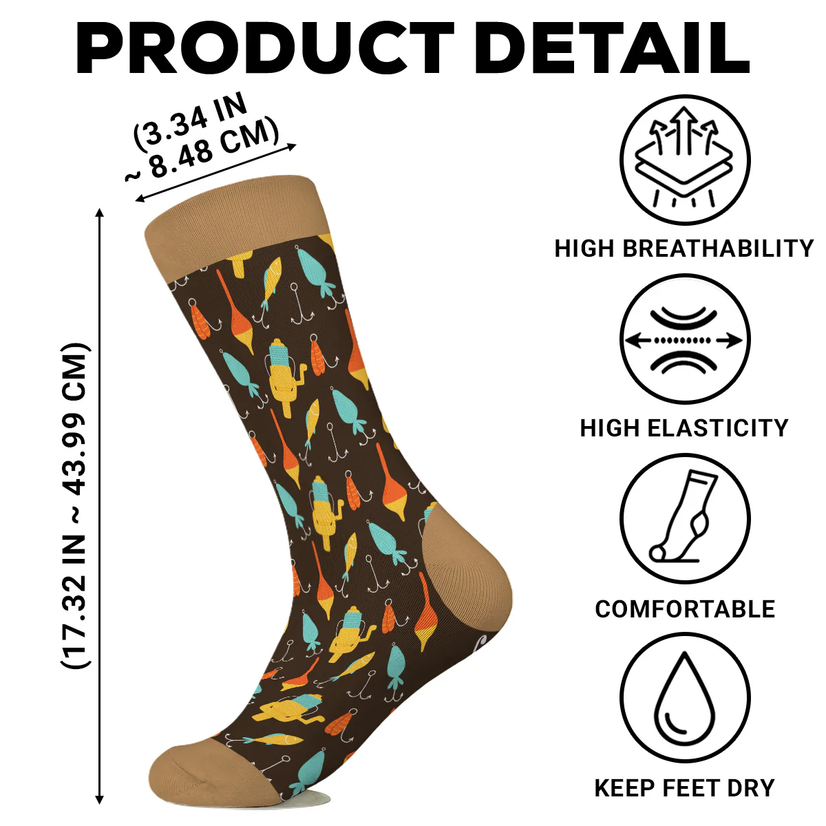 Best Fisherman Ever - Personalized Custom Crew Socks - Image 8