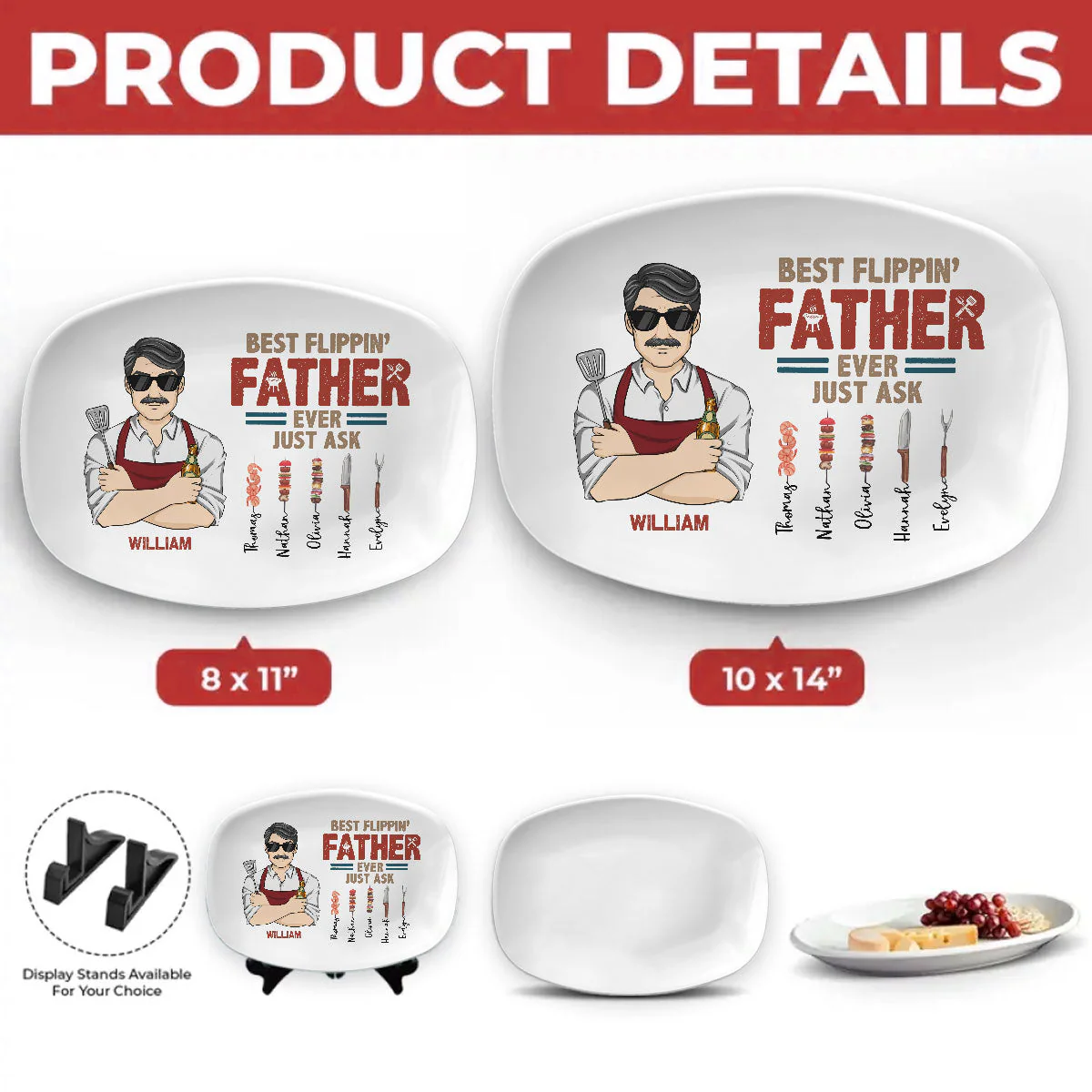 Best Flipping Dad Ever Just Ask - Personalized Custom Platter - Image 4