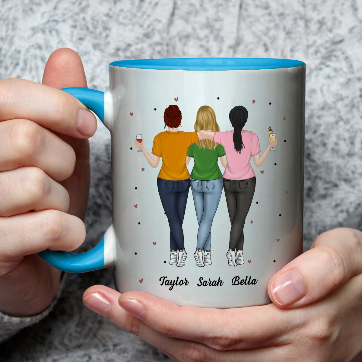 Best Friend Ever - Personalized Custom Accent Mug - Image 3