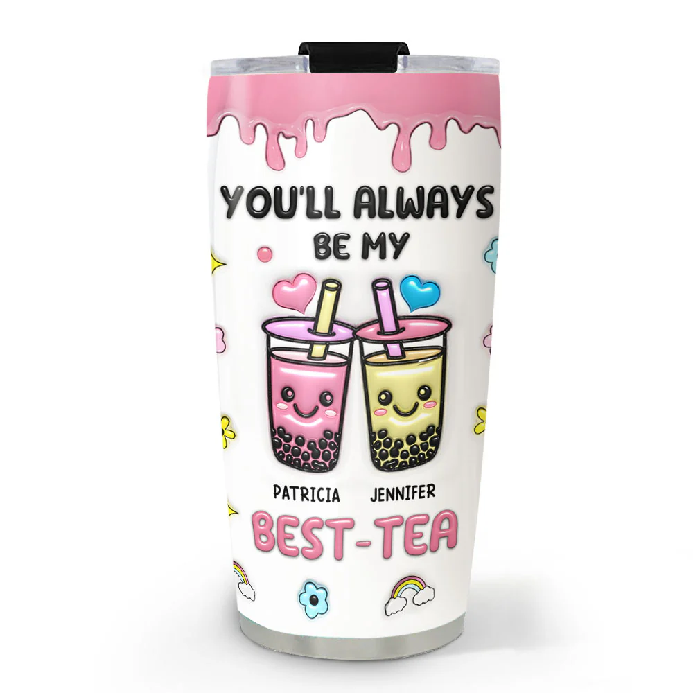 Best Friend Forever - Personalized Custom 3D Inflated Effect Tumbler - Image 2