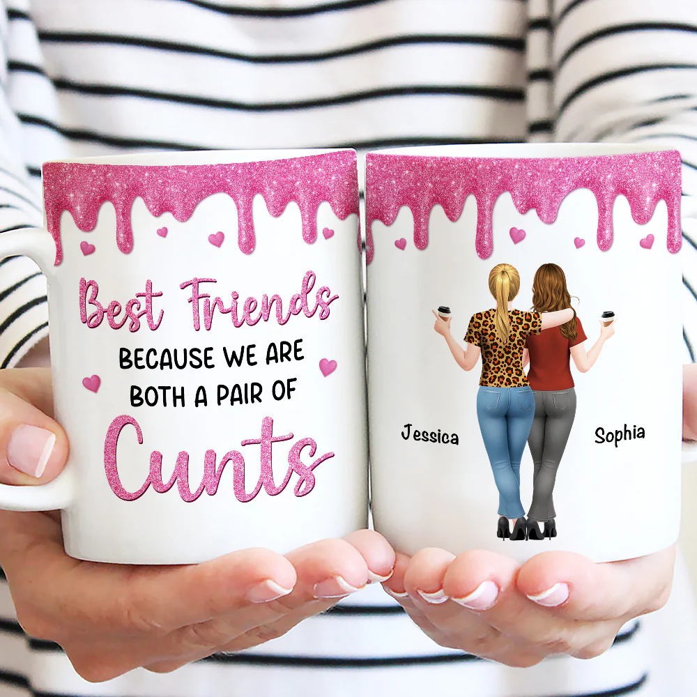 Best Friends Because - Personalized Custom Coffee Mug - Image 2