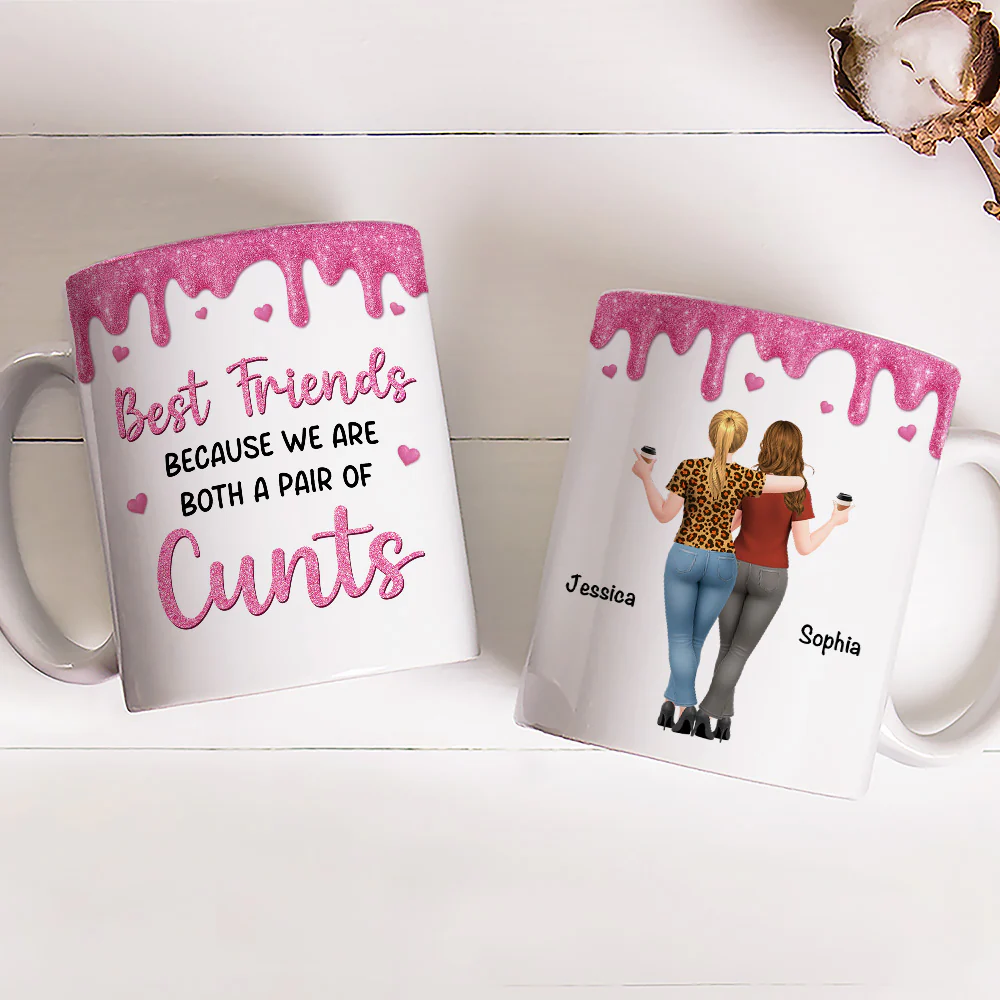 Best Friends Because - Personalized Custom Coffee Mug - Image 3