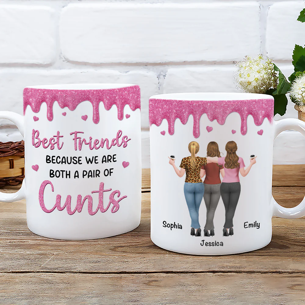 Best Friends Because - Personalized Custom Coffee Mug - Image 4