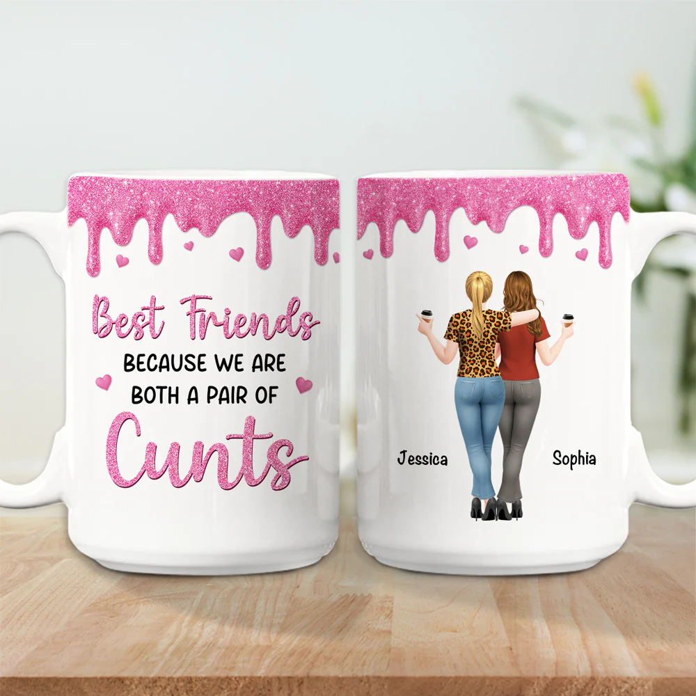 Best Friends Because - Personalized Custom Coffee Mug - Image 5