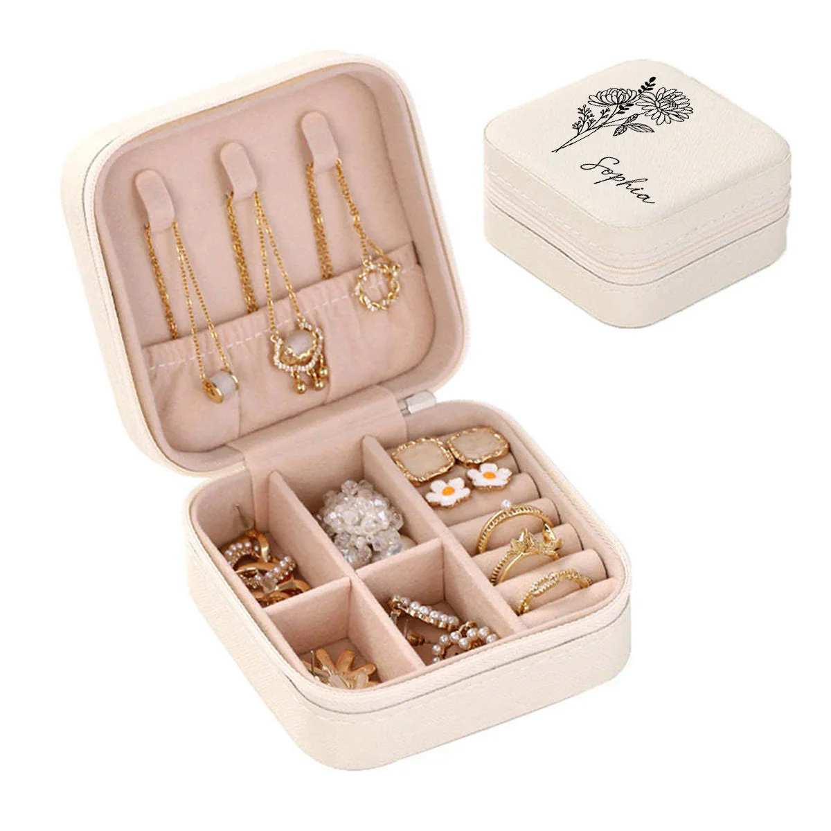 Best Friends Bloom Together - Personalized Custom Jewelry Box - Image 4