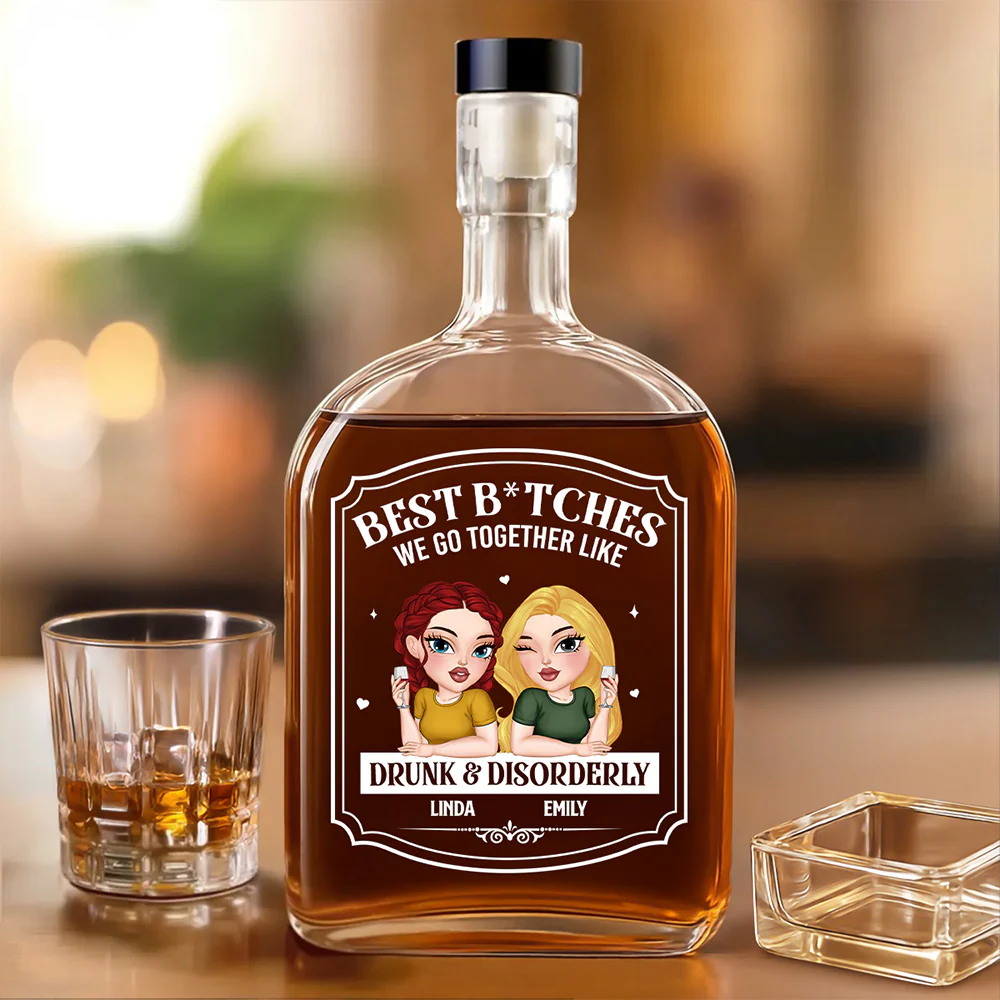 Best Friends Ever - Personalized Custom Spirits Decanter