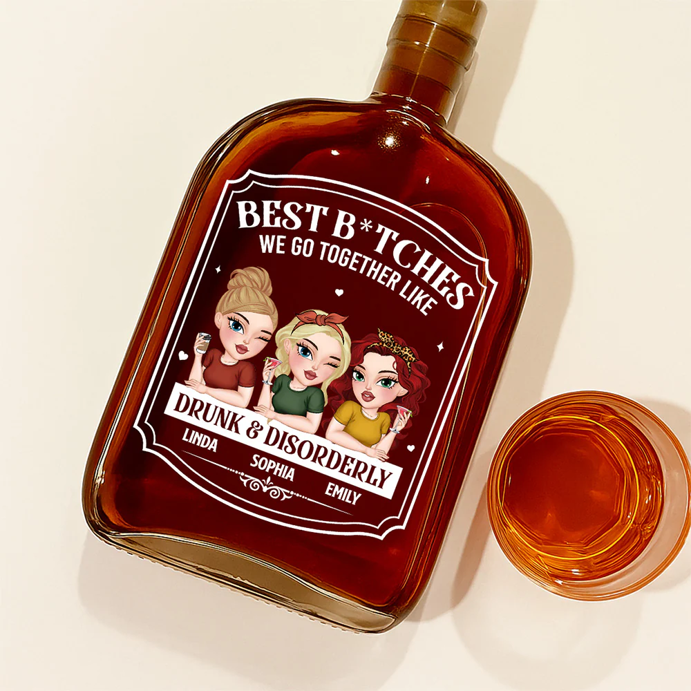 Best Friends Ever - Personalized Custom Spirits Decanter - Image 3