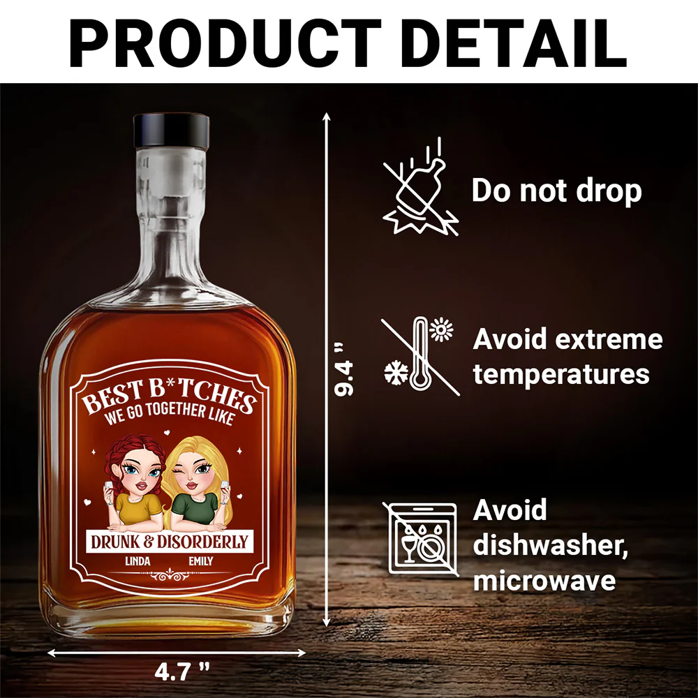 Best Friends Ever - Personalized Custom Spirits Decanter - Image 6