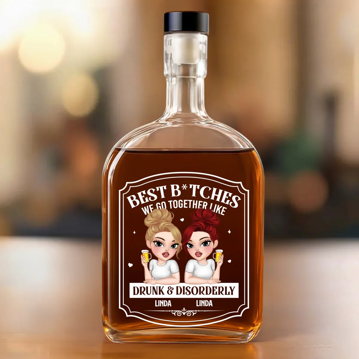 Best Friends Ever - Personalized Custom Spirits Decanter - Image 7
