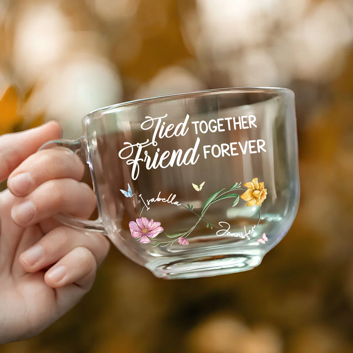 Best Friends Forever - Personalized Custom Glass Tea Cup - Image 3