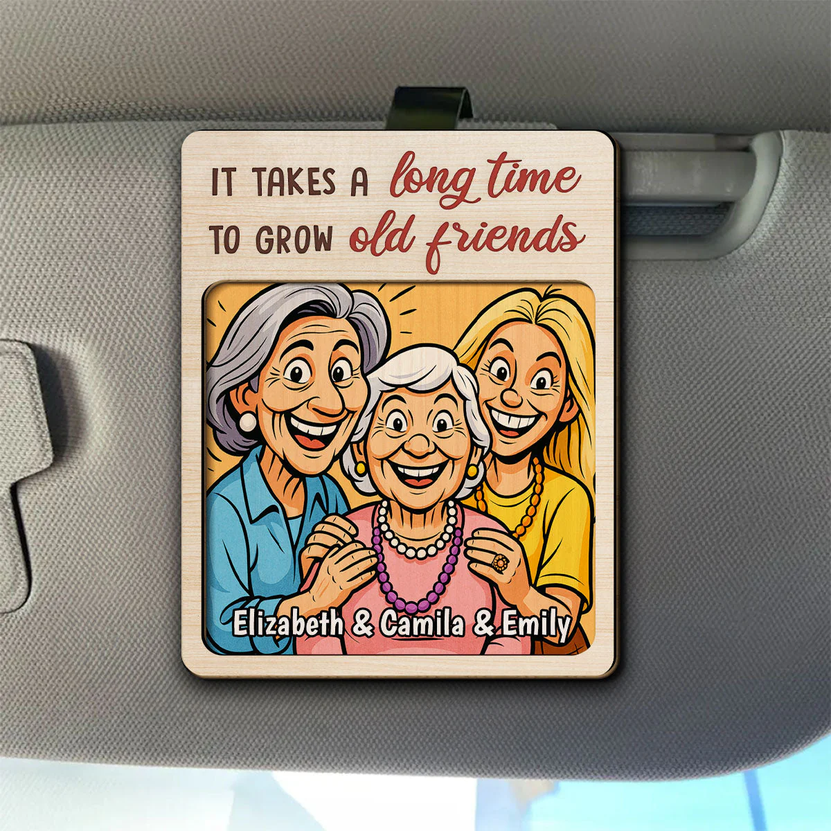 Best Friends Have The Best Time - Personalized Custom Car Visor Clip - Image 5