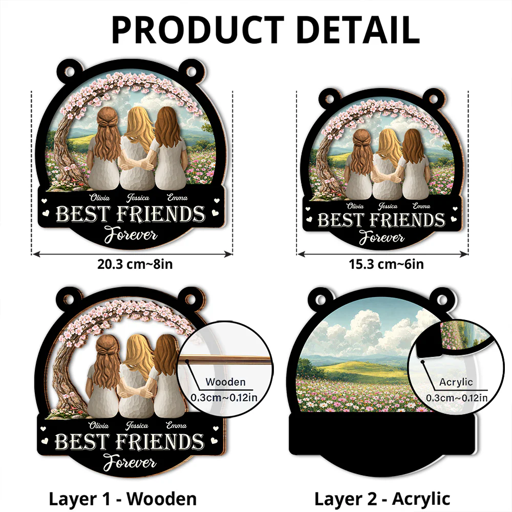 Best Friends - Personalized Custom Suncatcher - Image 5