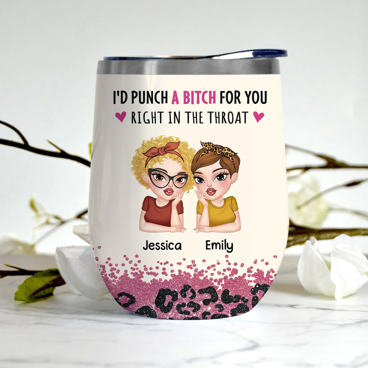 Best Friends - Personalized Custom Wine Tumbler - Image 2