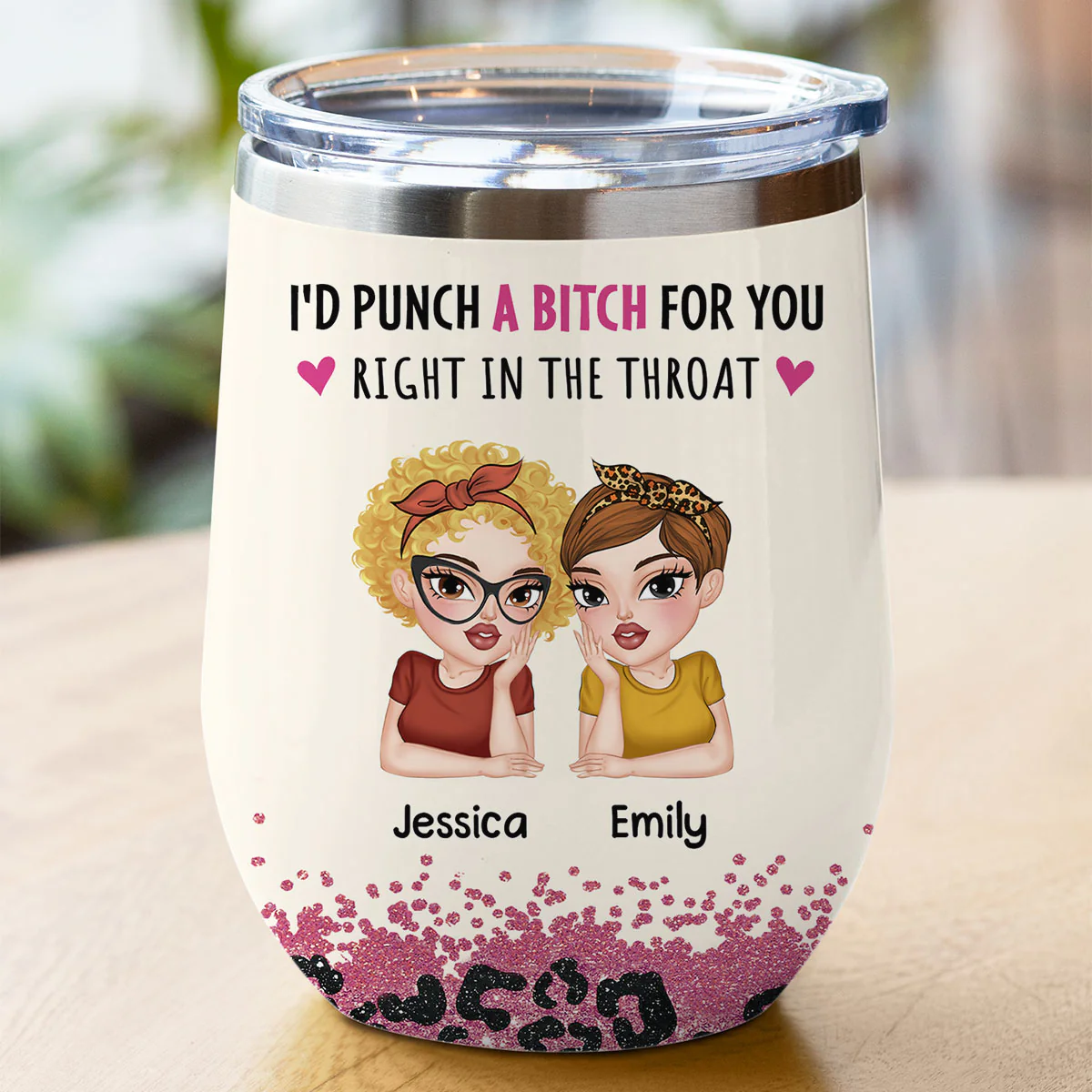 Best Friends - Personalized Custom Wine Tumbler - Image 4